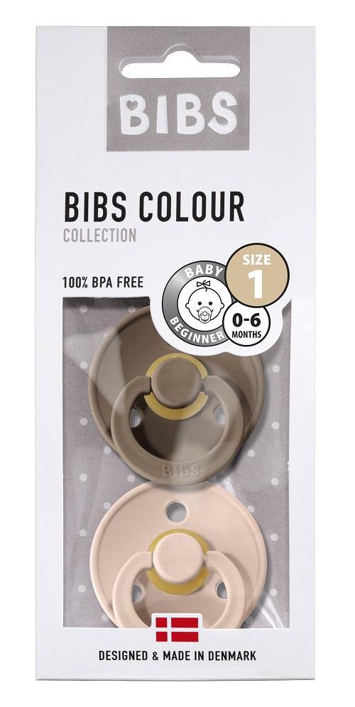 BIBS - Fopspenen - Blister T1 - 0-6 maanden - Set van 2 - Dark Oak / Blush