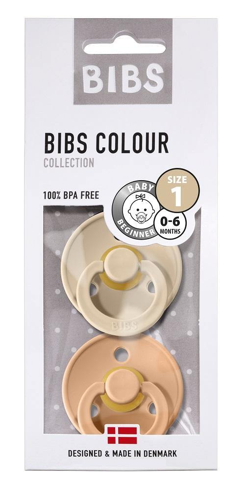 BIBS - Fopspenen - Blister T1 - 0-6 maanden - Set van 2 - Vanilla / Peach