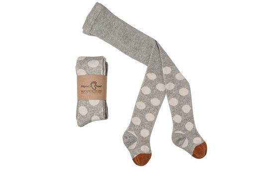 Mama's Feet - Broekkousen Polka Dots - Grijs met witte dots