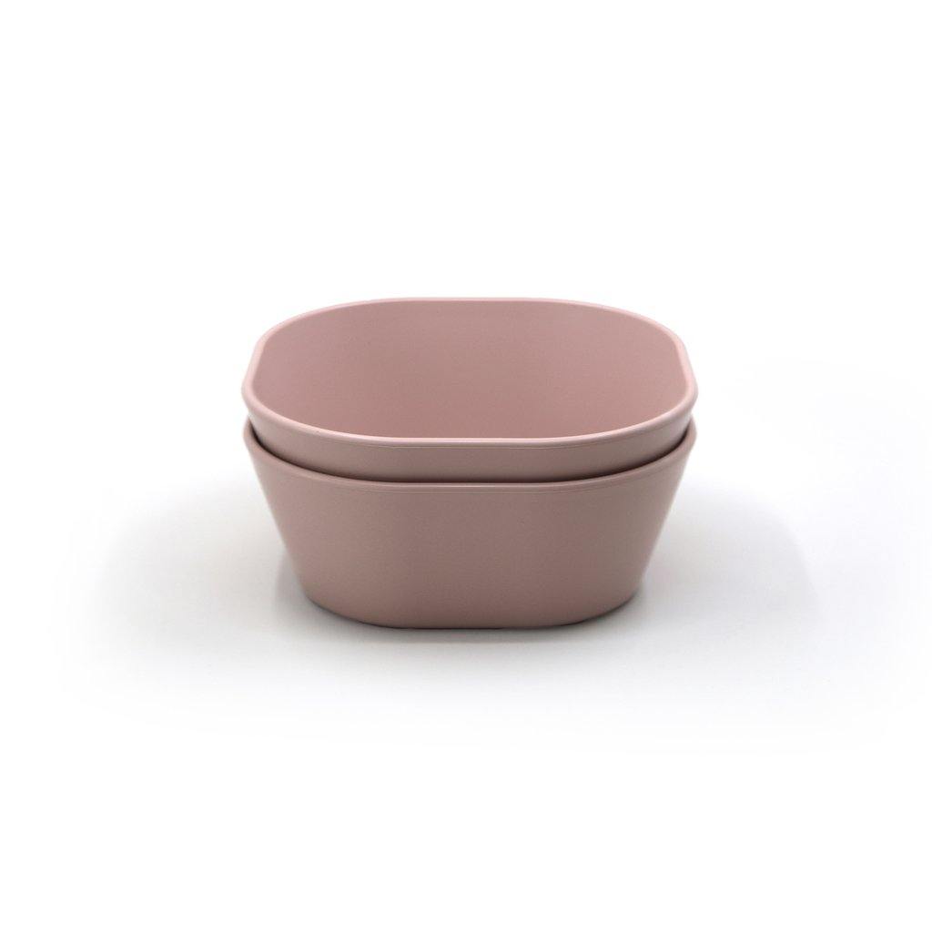 Mushie - Set van 2 bowl - Vierkant - Blush