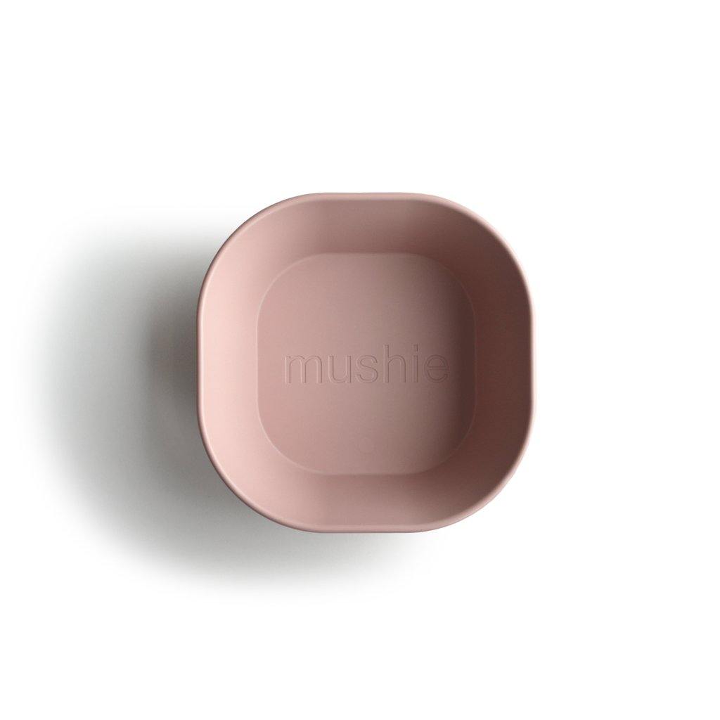 Mushie - Set van 2 bowl - Vierkant - Blush