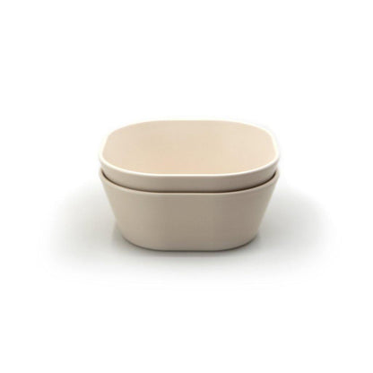 Mushie - Set van 2 bowl - Vierkant - Ivory