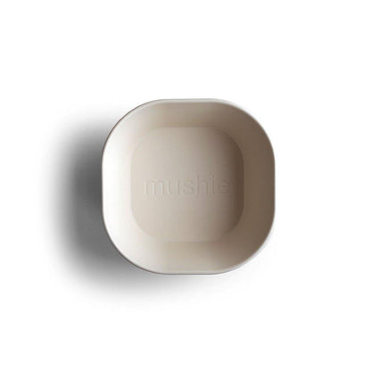 Mushie - Set van 2 bowl - Vierkant - Ivory